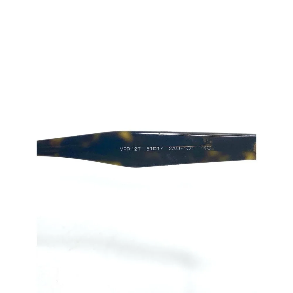 Prada Brown Brown Tortoise Cat Eye Glasses Italy Gold Accent VPR12T 51 17 140